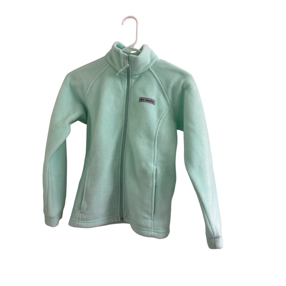 Columbia Fleece Jacket Mint Green Zip Up‎ Sportswear Kids Size M(10-12)